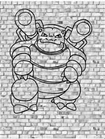 Resim Opencart Blastoise Pokemon Duvar Heykeli 2d Sadece Plastik Aparattır 