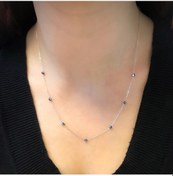 Resim Nazar Boncuklu Kolye Lacivert Bombeli 