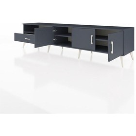 Resim Hyperion Tv Ünitesi 3 Raflı Tek Çekmeceli 3 Kapaklı 220x44x51 Antrasit-antrasit Antrasıt/antrasıt - Antrasıt 