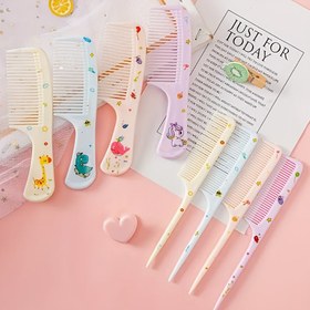 Resim Lüks İki Parça Saç Tarak Seti, Taşınabilir Anti-Statik Plastik Taraklar, Karikatür Hayvan Tasarımları ile İdeal Hediye Seçimi, Taraklar ve İnce Dişli Kuyruk Tarakları İçerir. 