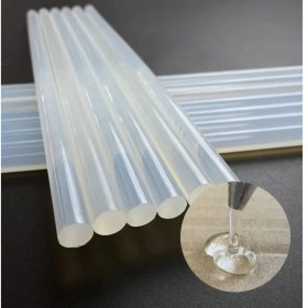 Resim WellHise Şeffaf Çubuk Silikon 11mm Kalın Sıcak Mum Silikon 22cm 1 Kg. 48 Adet 