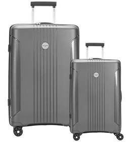 Resim Pierre Cardin 04PC7060 Polipropilen Büyük Boy - Kabin Boy Antrasit 2'li Valiz Seti 