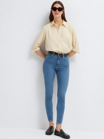 Resim Serenay Mid Brushed Gold Premium Jean Pants - Blue / 30 / 27 