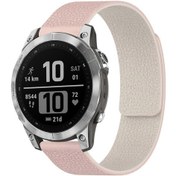 Resim Garmin Fenix 8/7/6/5 İçin 22mm Xdfind Litchi Doku Manyetik Silikon Saat Bandı Pembe Sstarlight 