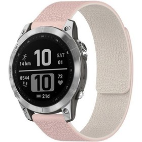Resim Garmin Fenix 8/7/6/5 İçin 22mm Xdfind Litchi Doku Manyetik Silikon Saat Bandı Pembe Sstarlight 