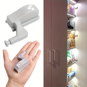 Resim 6 Adet Akıllı Algılama Dolap Menteşesi LED Işığı - Sıcak Beyaz Işık, Gri Plastik Tasarım, Pille Çalışan, Mutfak, Gardrop ve Oturma Odası İçin Uygun, Rahat Bir Atmosfer Yaratır 