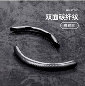 Resim Springsun Ultra İnce Kaymaz D Tipi Araç Direksiyon Kılıfı - Karbon Fiber Desenli, 38cm, 4 Mevsim Kullanım Siyah 