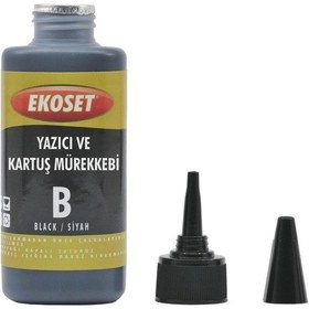 Resim Ekoset Siyah Yazıcı Ve Kartuş Mürekkebi 2x100ml 