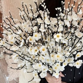 Resim 10 adet Zarif Yapay Kiraz Çiçeği Dalı, 54.86cm - Gerçekçi Beyaz ve Sarı Çiçekler, Bakımı Gerektirmez, Uzun Ömürlü Ev, Düğün ve Ticari Alanlar için Dekorasyon - Vazo Dahil Değildir, Mükemmel Noel, Cadılar Bayramı, Paskalya, Şükran Günü ve Hanukka Dekoru, Ev Dekoru Detayları | Çok Yönlü Çiçek Düzeni | Gerçekçi Yapay Çiçekler, Çiçek Dekoru 