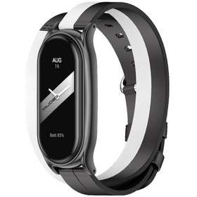 Resim Sones Xiaomi Mi Band 8 Mijobs Plus Kılıf Çift Döngü Deri Watch Band 