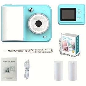 Resim Topnotch Rechargeable Digital Camera Blue Usb Şarjlı Çok Fonksiyonlu Fotoğraf Yazıcı Ve Aksesuarları 