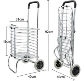 Resim Katlanabilir Taşınabilir Alışveriş ve Taşıma Arabası 