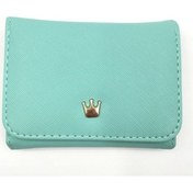 Resim Linjinxu Kısa Mini Kadın Cüzdanları Taç Dekorlu Katlamalı Pu Deri Madeni Para Kesesi Kartlık Açık Yeşil Diğer Diğer 