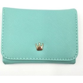 Resim Linjinxu Kısa Mini Kadın Cüzdanları Taç Dekorlu Katlamalı Pu Deri Madeni Para Kesesi Kartlık Açık Yeşil Diğer Diğer 