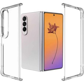 Resim Samsung Galaxy Z Fold4 Sert Pc Kapak Şeffaf Kristal Kılıf 