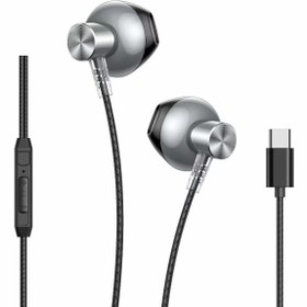 Resim Xiaomi Mi A2 Uyumlu Type-C Girişli Mikrofonlu Metal Kulaklık 