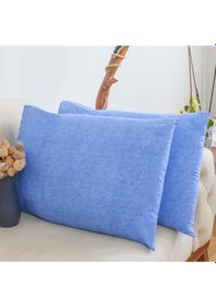 Resim 50x70 Mavi Yastık Kılıfı Pamuk 2'li Set 
