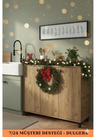 Resim 3 Kapaklı Mutfak Dolabı Kahve Köşesi Mutfak Rafı Mutfak Standı Çok Amaçlı Dolap Çam 