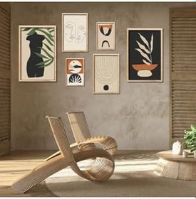 Resim GAAGART 6'lı Ahşap Lamine Çerçeveli Mdf Tablo Seti Modern Vücut Silüeti 30 x 40 gartNM2822 