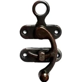 Resim Kancalı Yay Gözü, Ahşap Kutu Klipsi Büyük, Antik, 1 Adet 