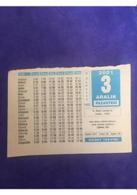 Resim 3 Aralık 2001 Takvim Yaprağı - Nostalji Koleksiyonluk Takvim Yaprağı C 