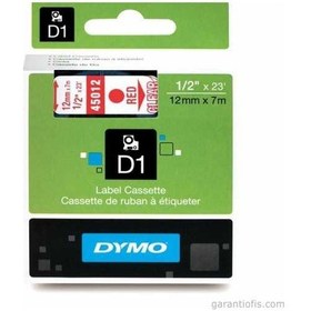 Resim Dymo D1 Şeffaf/Kırmızı Yedek Şerit 12Mm X 7Mt 45012 