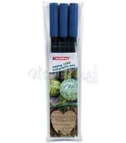 Resim Edding 1255 Kaligrafi Kalemi 3Lü Set 2 Mm - 3.5 Mm - 5 Mm - Mavi 