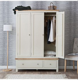 Resim Masifart Candy 3 Kapaklı Cekmeceli Giysi Dolabı 