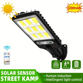 Resim Solar Dış Mekan Duvar Lambası - 108 Cob LED, Hareket Sensörlü, 3 Aydınlatma Modu ile Bahçe, Teras ve Yol Tasarımlarına Uygun 