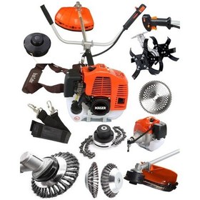 Resim Mager 52 cc 9,9 Hp Benzinli Çim Biçme Tırpan Makinası Çapa Aparatlı 4 Başlık Full+Full 