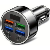 Resim Gaojunshop01 Yeni G40 6 Lı Hızlı Araç Şarj Cihazı 31a Çift Type C Dijital Ekran Hızlı Şarj 