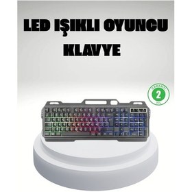 Resim Rgb Işıklı Oyuncu Klavye Mouse Seti Türkçe Q, Ayarlanabilir Dpı, Ergonomik Ve Dayanıklı Tasarım 