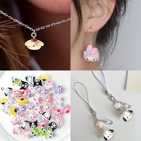 Resim 10 Adet Sanrio Sevimli Karikatür Hayvan Süsleri Seti - Hello Kitty, Kuromi, My Melody, Kero Kero Keroppi 3D Reçine Kolye Uçları ile Yaratıcı Takı Yapımı için, Şık Kolyeler, Küpeler ve Renkli Bilezikler Sonsuz Tasarım İmkanlarıyla 