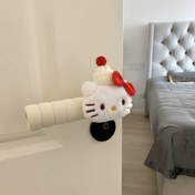 Resim 2pcs Set Hello Kitty Doorknob Cover - Sanrio Y2K Kawaii Style, Anti-Collision Anti-Static Wall Protector for Home Decoration, Perfect for Bedroom And Living Room 