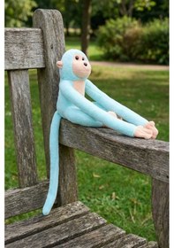 Resim Elleri Yapışan Oyun Ve Uyku Arkadaşı Peluş Maymun Turkuaz Turkuaz 