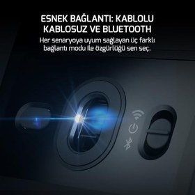 Resim GamePower Fenix 24.000DPI Triple Mode (Kablolu/Bluetooth/2.4G) Siyah Gaming Mouse 