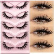 Resim 5 Çift Kedi Gözü Tilki Kirpikleri Noel için, Mutlu Noeller, 3D Vizon Kirpikleri Noel Sahne Makyajı için 