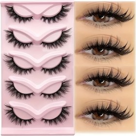 Resim 5 Çift Kedi Gözü Tilki Kirpikleri Noel için, Mutlu Noeller, 3D Vizon Kirpikleri Noel Sahne Makyajı için 