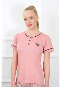 Resim Akbeniz Kadın Gül Kurusu Kısa Kol Pijama Takım 20388 - S Gülkurusu 