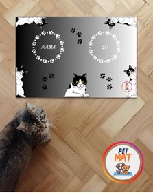 Resim MEVESE Petmat Kedi Mama Paspası , Kaymaz Taban , Yıkanabilir , Evcil Hayvan Paspası 002-SB 