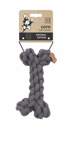 Resim M-Pets Örgü Kemik Şeklinde Peluş Kedi ve Köpek Oyuncağı 19 Cm Gri 