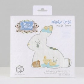Resim 2’li Müslin Bebek Örtüsü - Petits Caneton ve Endless Blue - 100x100 cm 