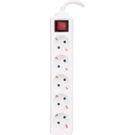 Resim Philips SPS1050A/51 2m Tam Bakır Kablolu 5'li Çocuk Korumalı Beyaz Priz Çoklayıcı 
