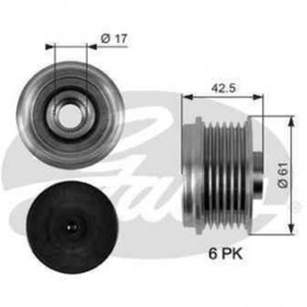 Resim GATES ALTERNATOR KASNAGI (RULMANLI) CLIO II KANGO MEGANE SCENIC 1.9DCI 1.9DTI LOGAN II 1.8 16V 2.0 16V (F9 