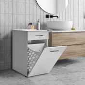 Resim Adore Diamond Çamaşır Sepetli ve Çekmeceli Çok Amaçlı Dolap - Lake Beyaz 