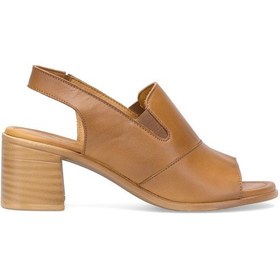 Resim Venüs 24381825y Kadın Hakiki Deri Topuklu Sandalet Taba Taba 