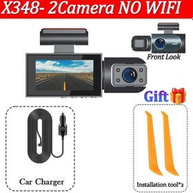 Resim Arabalar İçin 3channel Araba Dvr'ı 1080p Dash Kamera Wıfı Ön & Kablosuz Araç None X348-no Wıfı-2cam 