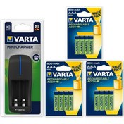 Resim Varta Mini 2li Şarj Cihazı + 12*800 Mah Aaa Şarj Edilebilir Pil 