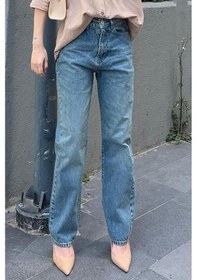 Resim Madmext Mavi Straight Fit Kadın Jean Mg2034-mavi Mavi 