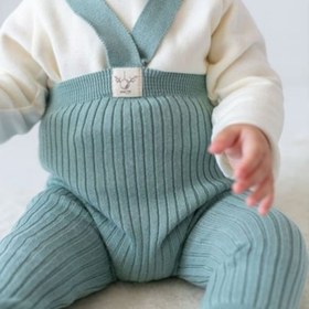 Resim Mama Yoyo Askılı Triko Bebek Taytı %100 Organik Pamuk Mint - Mint / 12-18 Ay 